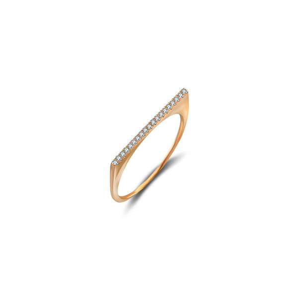 18k Gold Line Diamond Ring - Genevieve Collection
