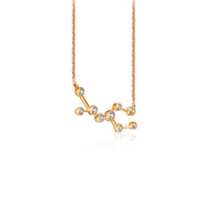 Gemini Zodiac Constellation Necklace 18k Gold & Diamond - Genevieve Collection