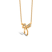18k Gold Ribbon Bow Diamond Necklace - Genevieve Collection