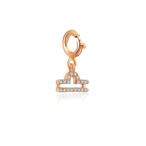 18k Gold Libra Zodiac Sign Diamond Charms - Genevieve Collection