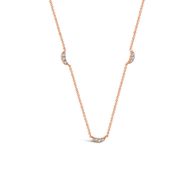 18k Gold Moon Shape Diamond Necklace / Choker - Genevieve Collection