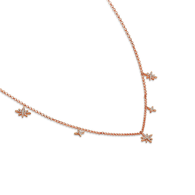 18k Gold Star Shape Diamond Necklace / Choker - Genevieve Collection