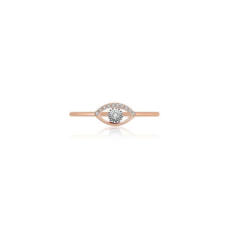 18k Gold Eye Shape Diamond Ring - Genevieve Collection