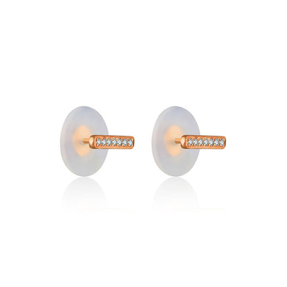 18k Gold Line Shape Diamond Earring - Genevieve Collection