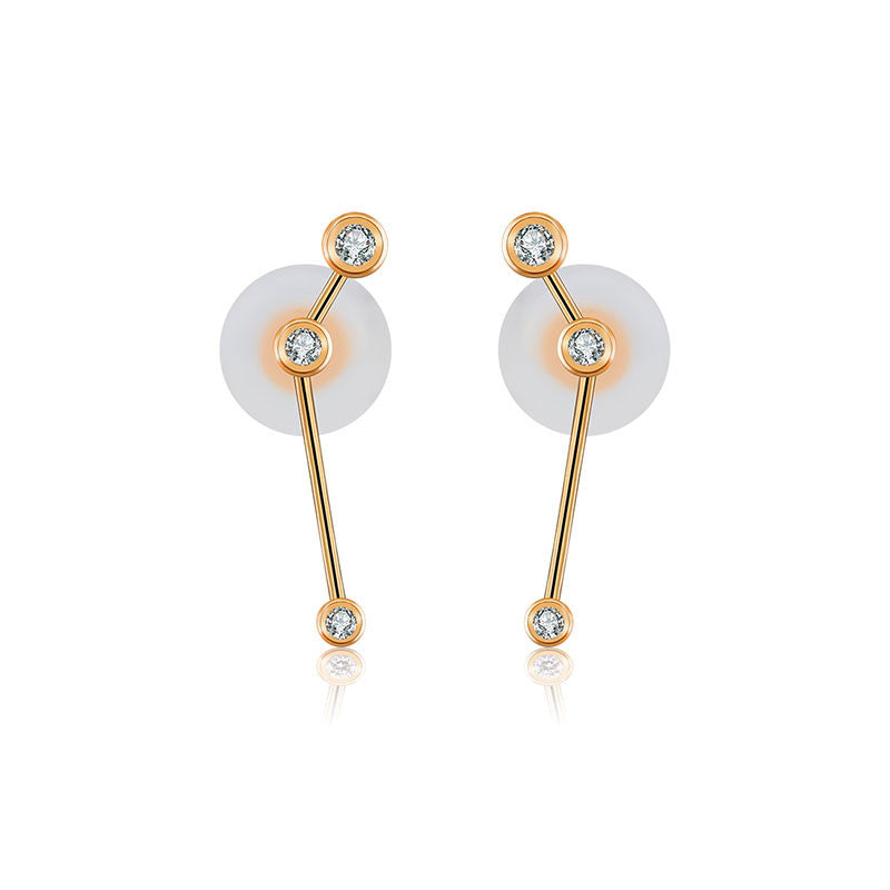 Aries Zodiac Constellation Earring 18k Gold & Diamond - Genevieve Collection