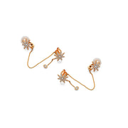 18k Gold Star Shape Diamond Ear Cuff & Earring - Genevieve Collection
