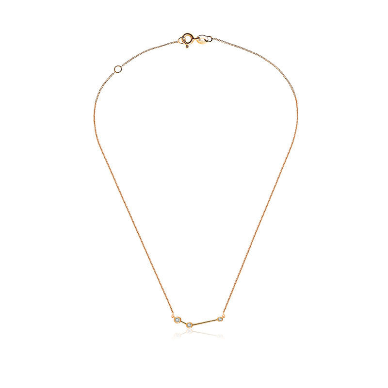 Aries Zodiac Constellation Necklace 18k Gold & Diamond - Genevieve Collection