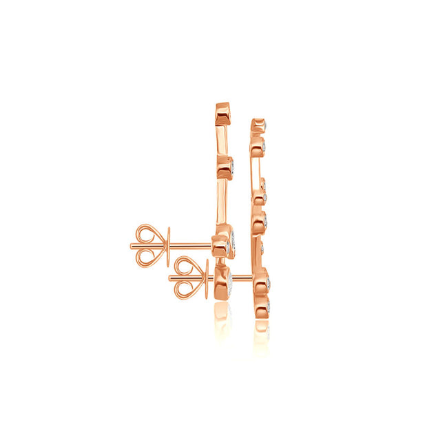Gemini Zodiac Constellation Earring 18k Gold & Diamond - Genevieve Collection