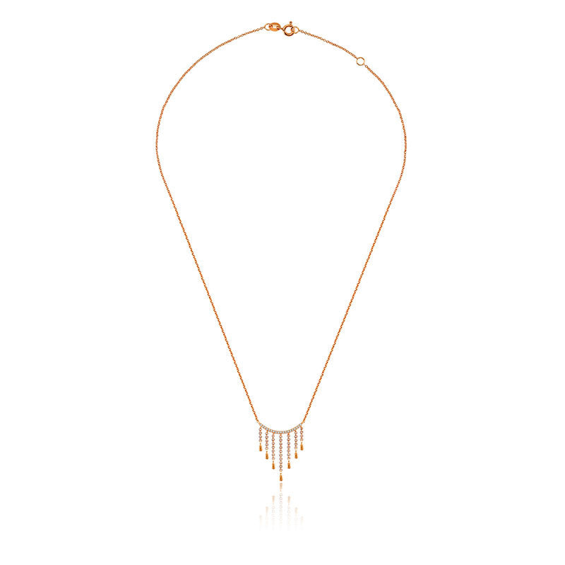 18k Gold Gold and Diamond Threads Diamond Necklace - Genevieve Collection