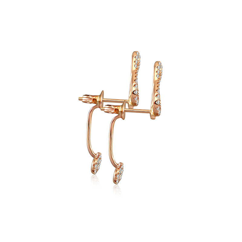 18k Gold G Clef Shape Diamond Earring - Genevieve Collection