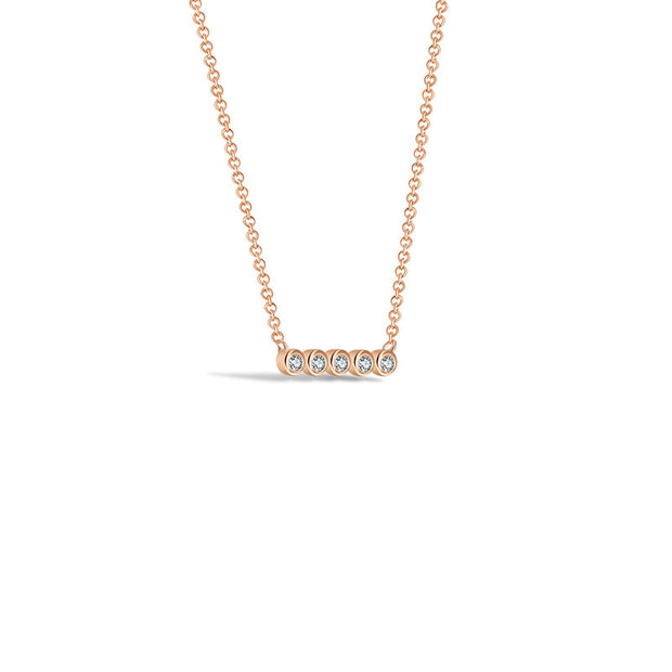 18K Gold 5 Diamond Necklace