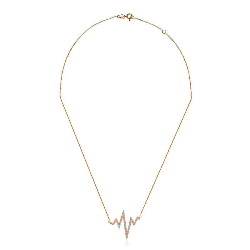 18k Gold Heartbeat Diamond Necklace - Genevieve Collection