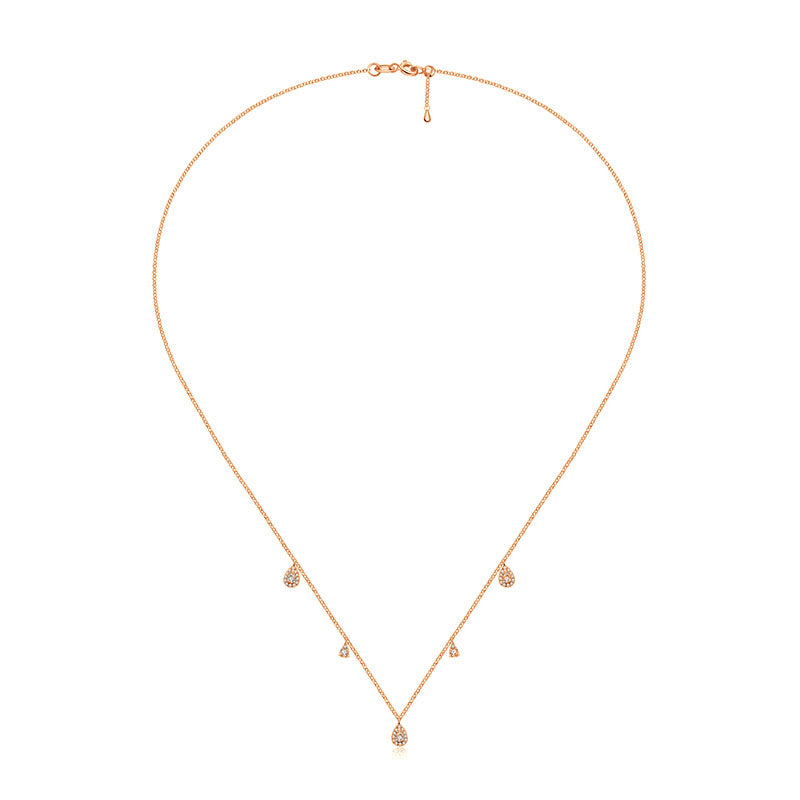 18k Gold Drop Shape Diamond Necklace / Choker - Genevieve Collection