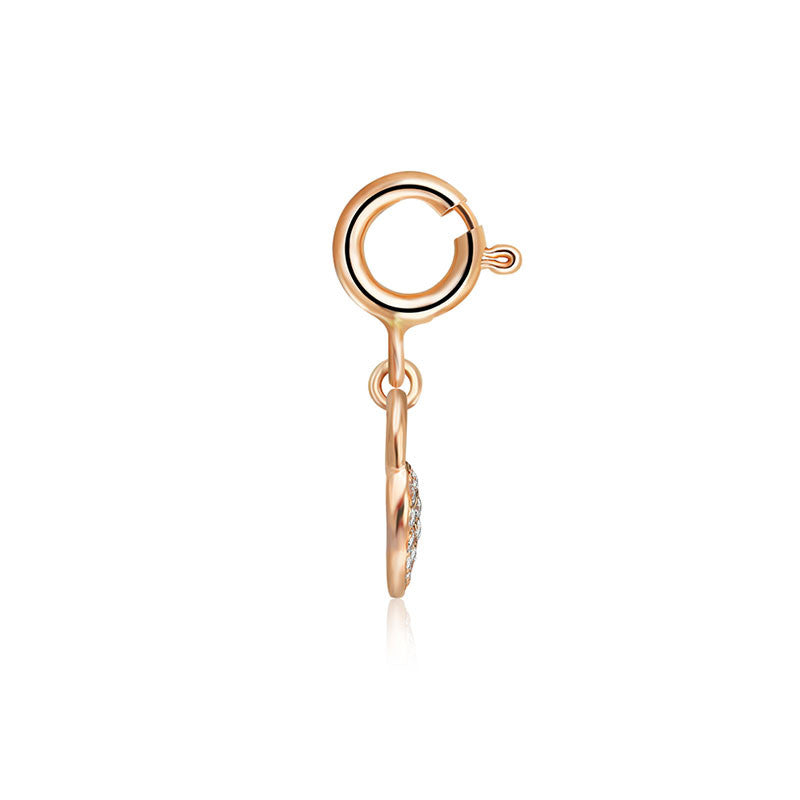 18k Gold Heart Shape Lock Diamond Charms - Genevieve Collection