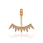 18K Gold Spike Shape Single Earring Jacket With Round Diamond (Half Pair) - Genevieve Collection