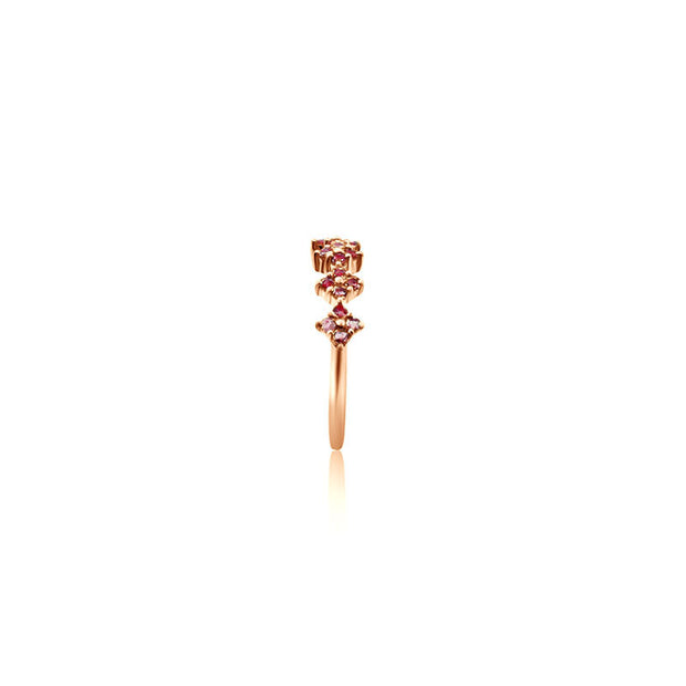 18k Gold Square Pattern Ruby Ring - Genevieve Collection