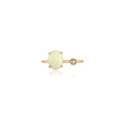 18k Gold Opal Open Diamond Ring - Genevieve Collection
