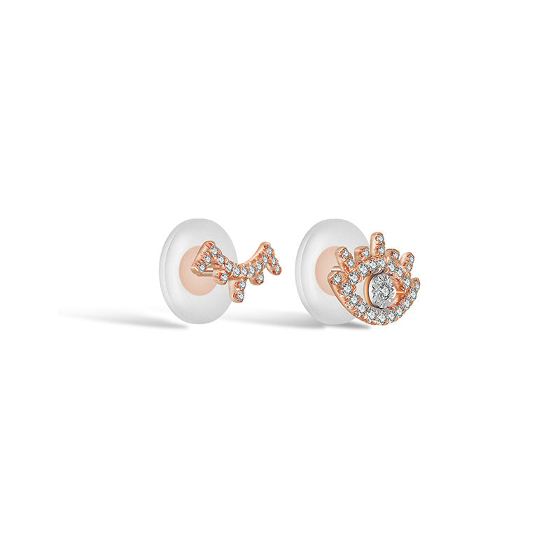 18k Gold Evil Eye & Eyelash Diamond Earring - Genevieve Collection