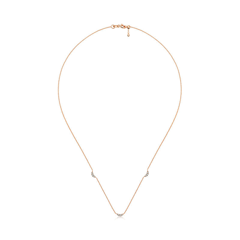 18k Gold Moon Shape Diamond Necklace / Choker - Genevieve Collection