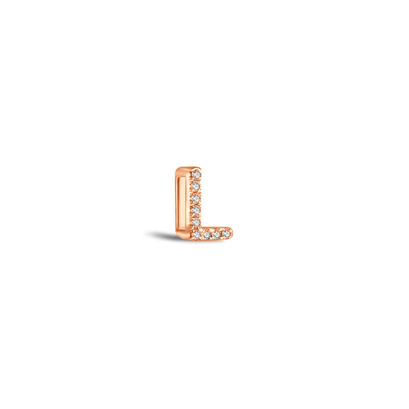 18k Gold Initial Letter "L" Diamond Pendant - Genevieve Collection