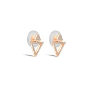 18k Gold 2 way Triangle Shape Diamond Earring - Genevieve Collection