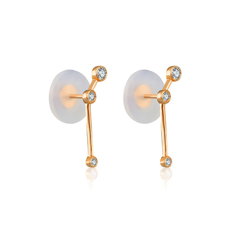 Aries Zodiac Constellation Earring 18k Gold & Diamond - Genevieve Collection