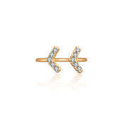 18k Gold Double Arrow Diamond Midi / Pinky Ring - Genevieve Collection