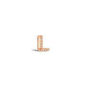 18k Gold Initial Letter "L" Diamond Pandent + Necklace - Genevieve Collection