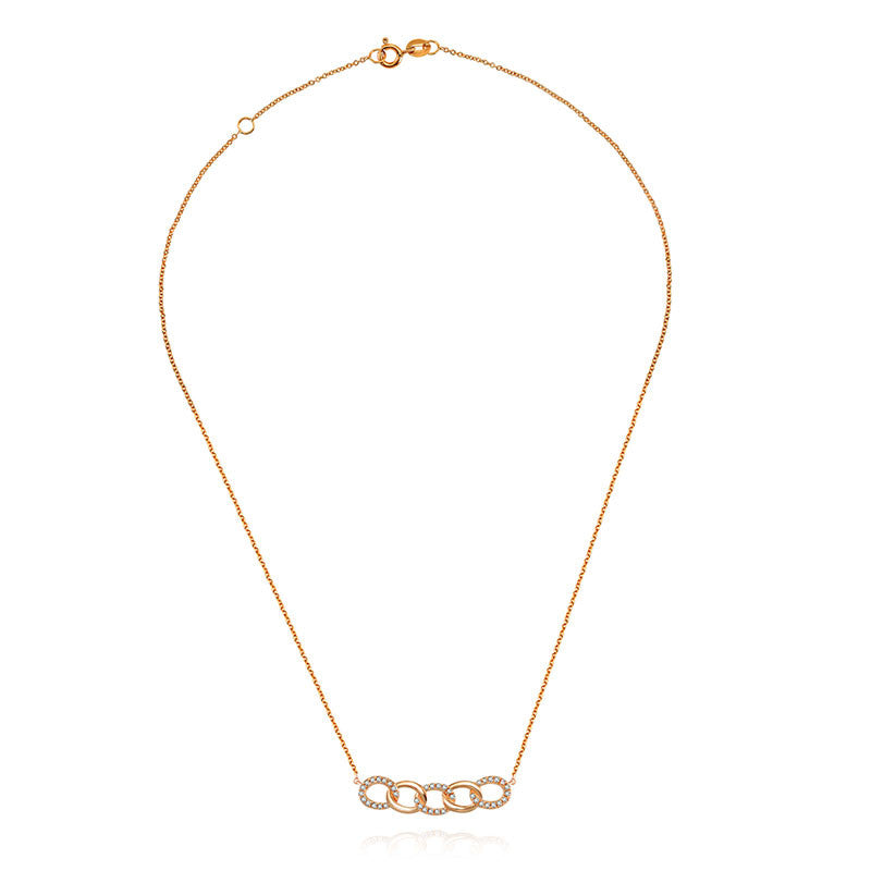 18k Gold Chain Shape Diamond Necklace - Genevieve Collection