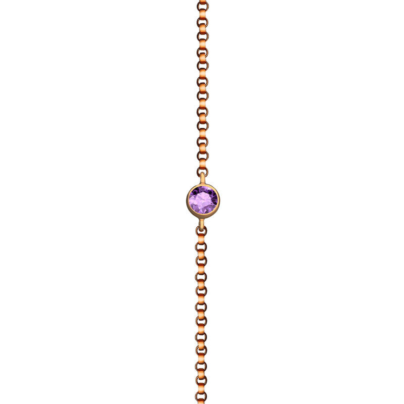 18k Gold June Birthstone Light Amethyst Bracelet - Genevieve Collection