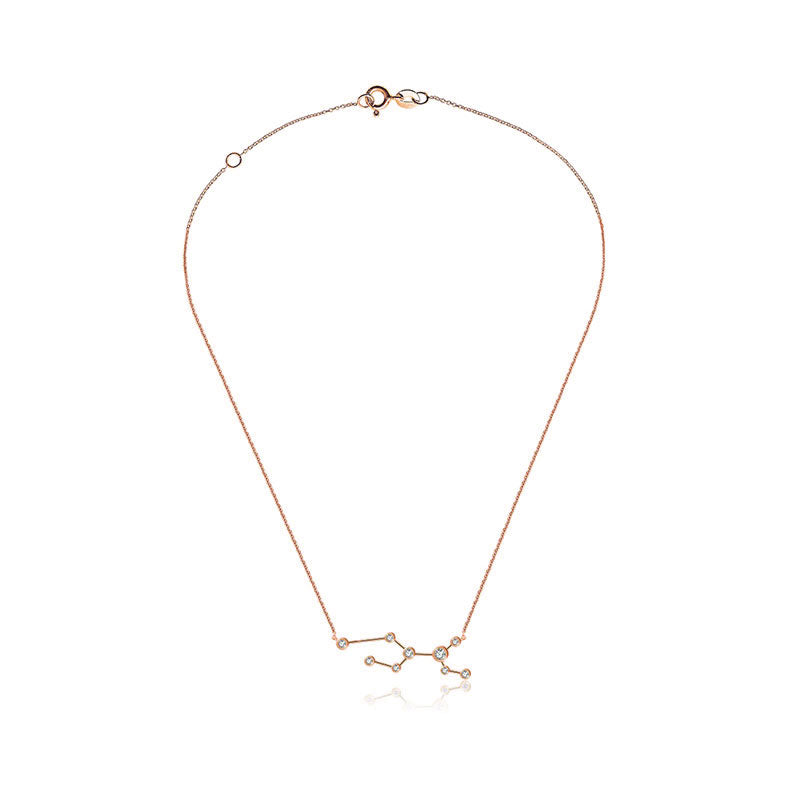 Virgo Zodiac Constellation Necklace 18k Gold & Diamond - Genevieve Collection