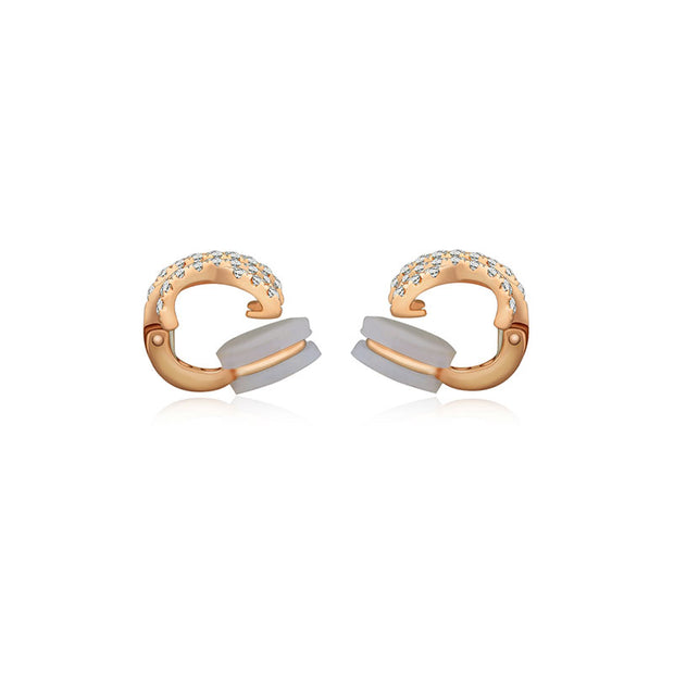 18k Gold Double Cross Diamond Ear Cuff - Genevieve Collection