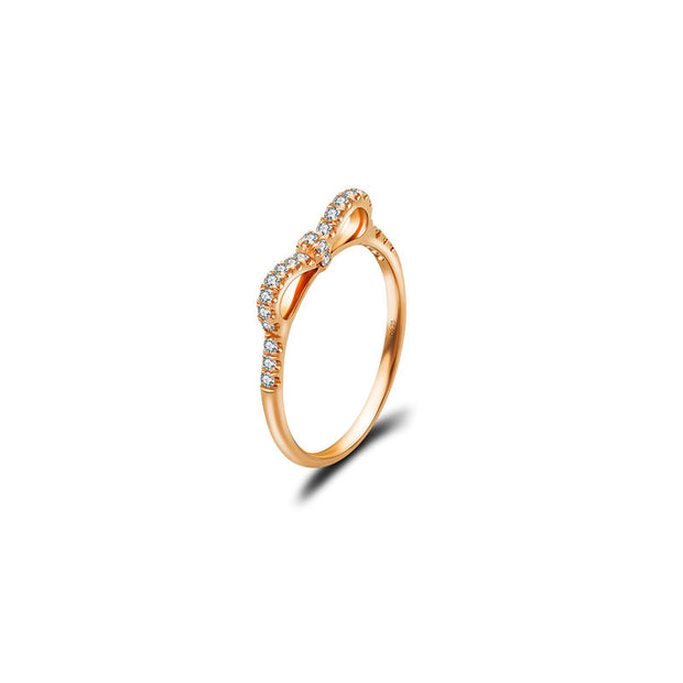 18k Gold Ribbon Diamond Ring - Genevieve Collection