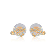18k Gold Quadruple Curves Diamond Earring - Genevieve Collection