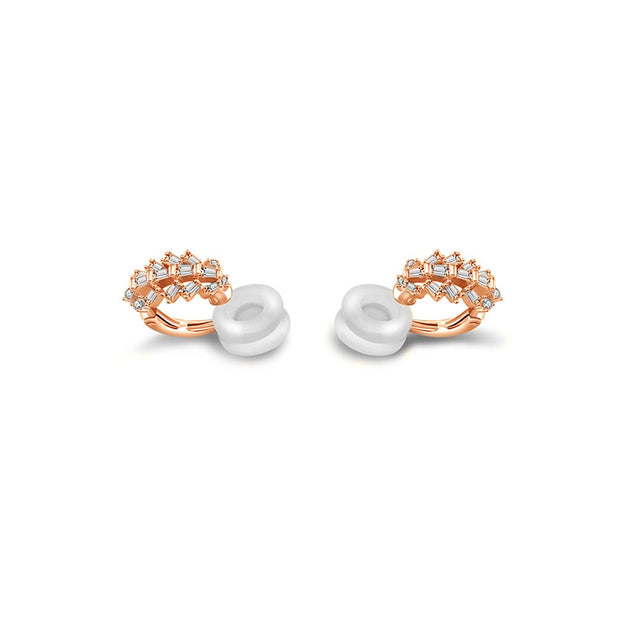 18k Gold Diamond Ear Cuff with Fan Pattern - Genevieve Collection