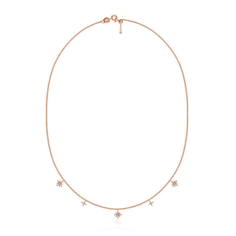 18k Gold Star Shape Diamond Necklace / Choker - Genevieve Collection