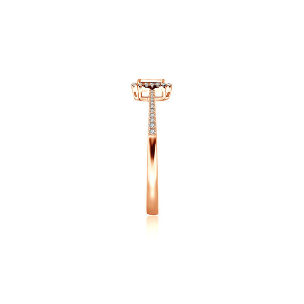 18k Gold Rectangle Shaped Diamond Ring - Genevieve Collection