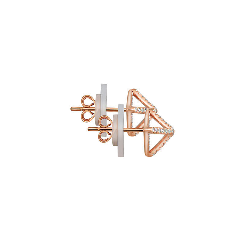 18k Gold Tetrahedron Diamond Earring - Genevieve Collection