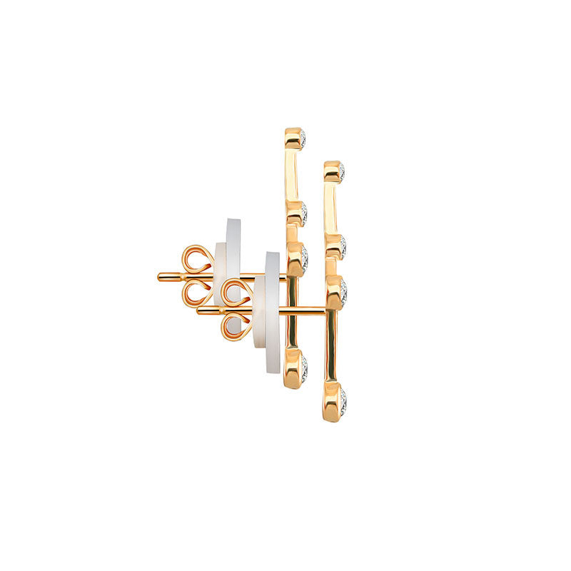 Taurus Zodiac Constellation Earring 18k Gold & Diamond - Genevieve Collection