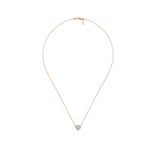 18k Gold Heart Shape Diamond Necklace - Genevieve Collection