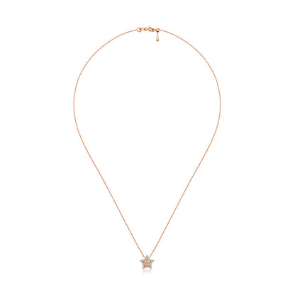18k Gold Star Shape Diamond Necklace - Genevieve Collection