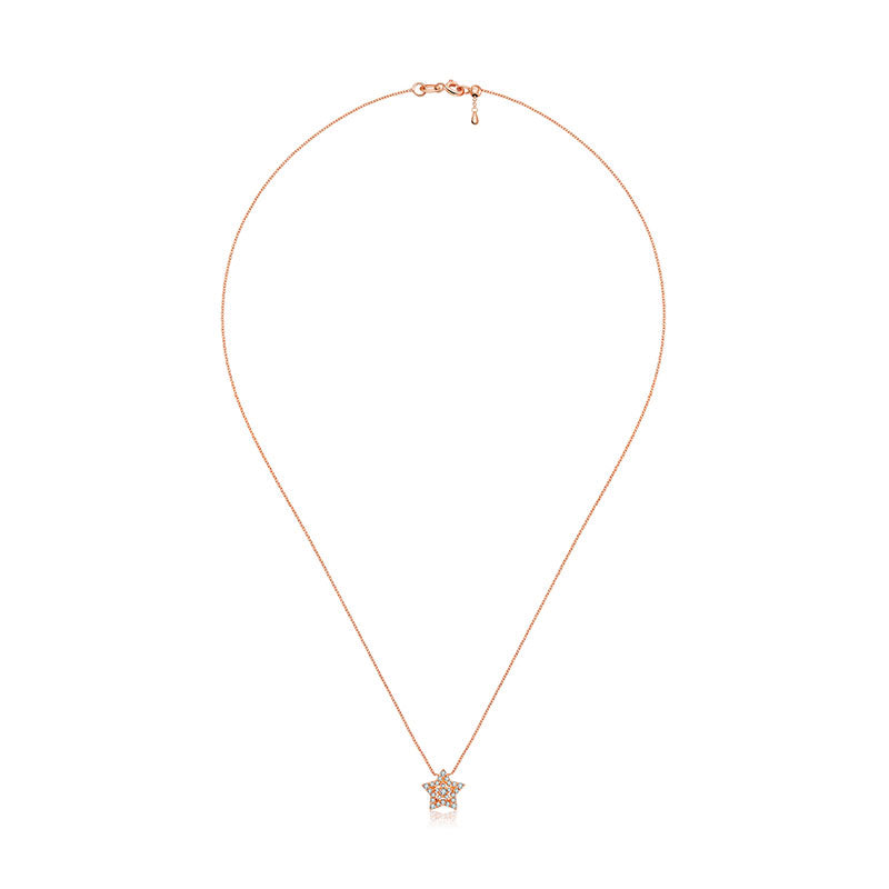 18k Gold Star Shape Diamond Necklace - Genevieve Collection