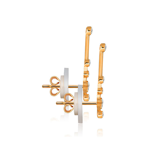 Pisces Zodiac Constellation Earring 18k Gold & Diamond - Genevieve Collection