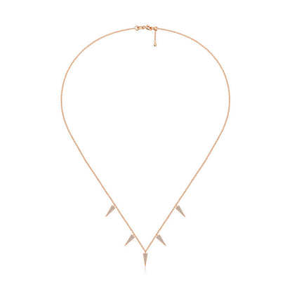 18k Gold Pointed Triangle Shape Diamond Necklace / Choker - Genevieve Collection