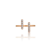 18k Gold Strokes Diamond Midi / Pinky Ring - Genevieve Collection