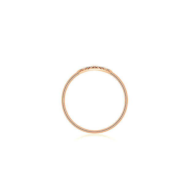 18k Gold Eyelash Shape Diamond Ring - Genevieve Collection