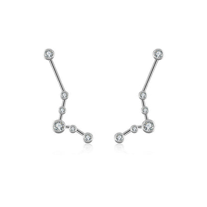 Pisces Zodiac Constellation Earring 18k Gold & Diamond - Genevieve Collection