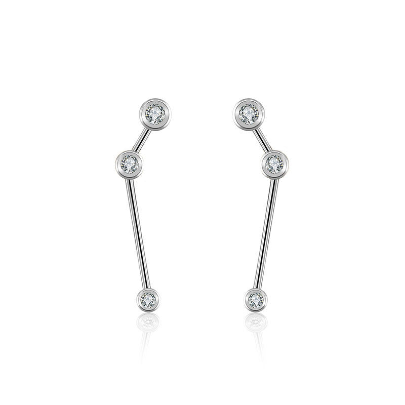 Aries Zodiac Constellation Earring 18k Gold & Diamond - Genevieve Collection