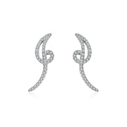 18k Gold Script Letter "I" Diamond Earring - Genevieve Collection
