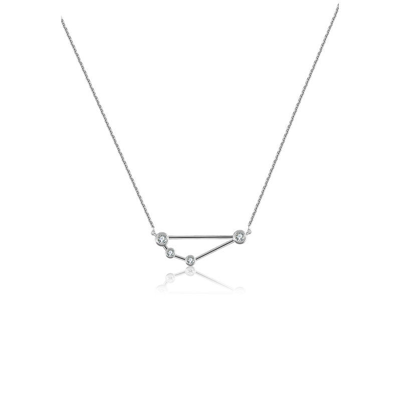 Capricorn Zodiac Constellation Necklace 18k Gold & Diamond - Genevieve Collection